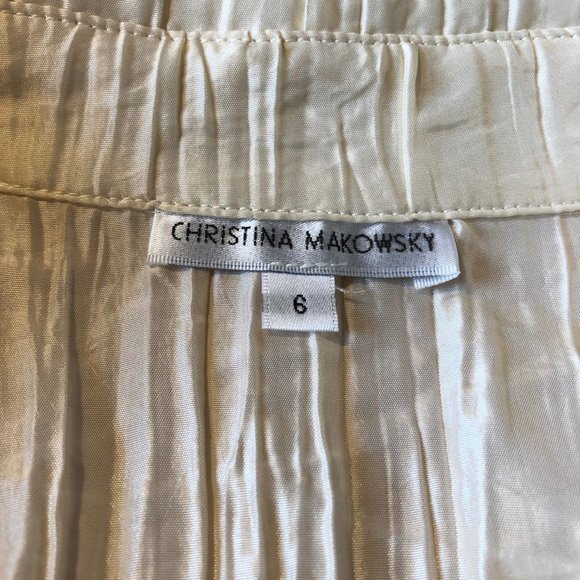 CHRISTINA MAKOWSKY CRINKLED LONG SLEEVE TOP SZ 6 * - Picture 6 of 8